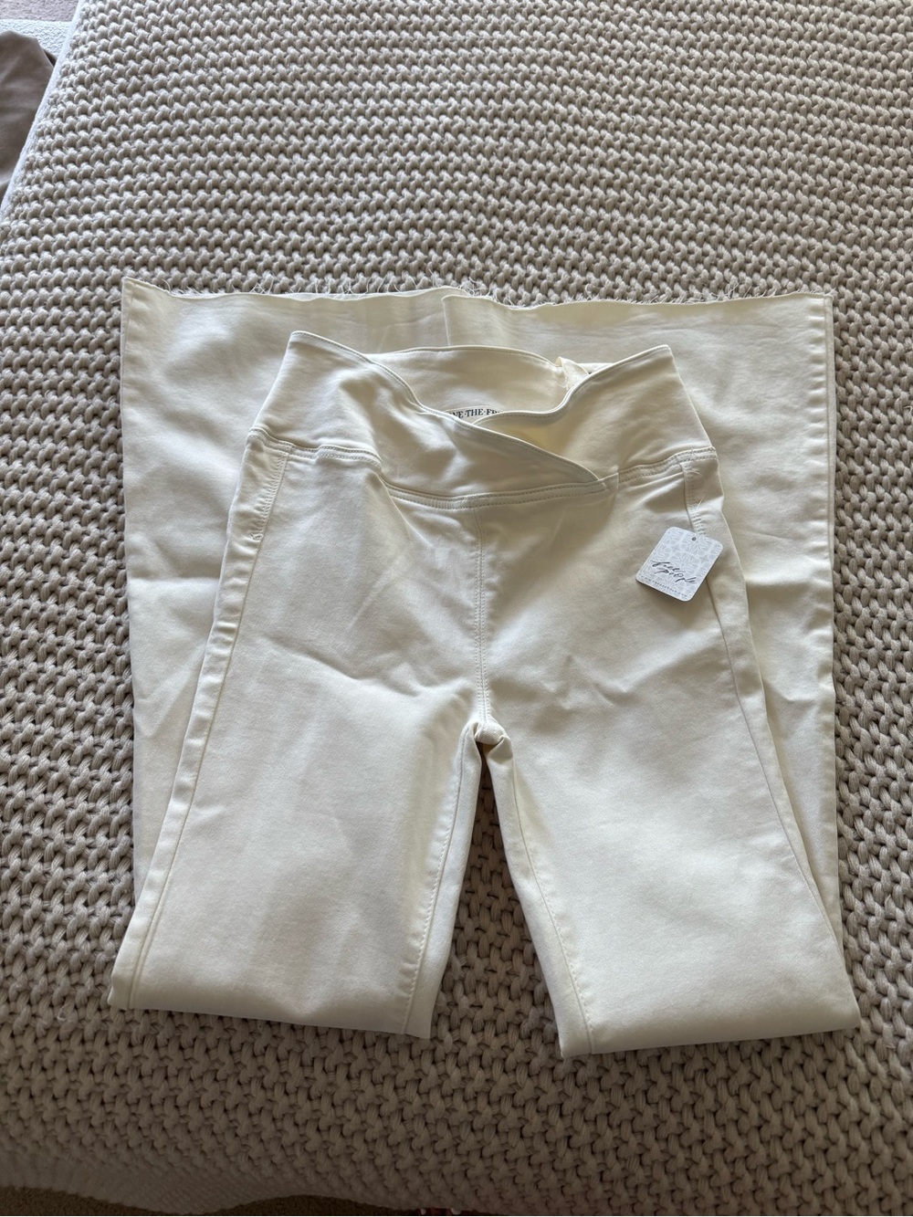 NTW Free People High Waisted Cream Jeans